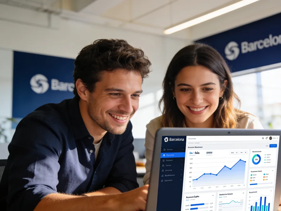 Gráfico de crecimiento de negocio en una pantalla, símbolo del éxito en marketing