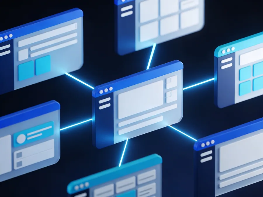 Distintas herramientas de un negocio conectadas entre sí compartiendo datos